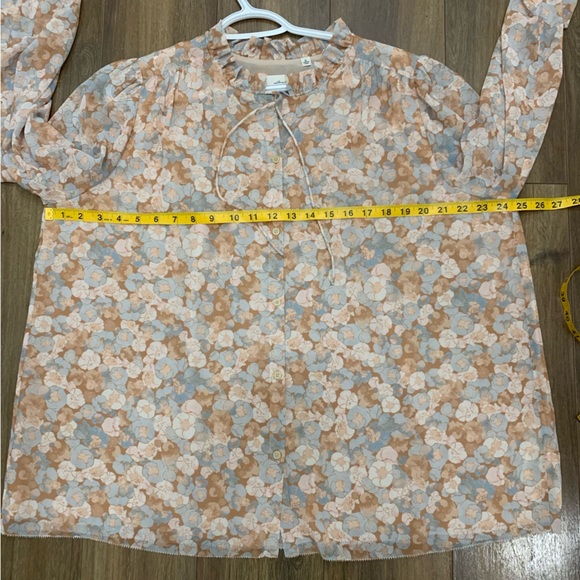 Wilfred Alexis blouse Floral Long Sleeve Blouse women’s XL summer dating blouse - Picture 4 of 16